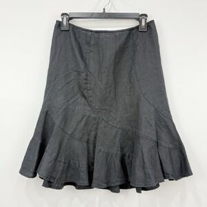 VTG Y2K Old Navy Linen Skirt Womens 2 Black‎ Beachy Coastal Fairy Grunge Boho